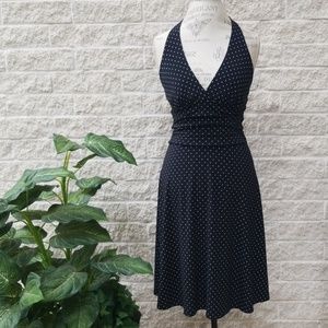 BCBGMaxAzria Polka Dot Halter Dress